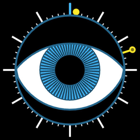 Screenshot of "Watchful Eye" watch face for WearOS.